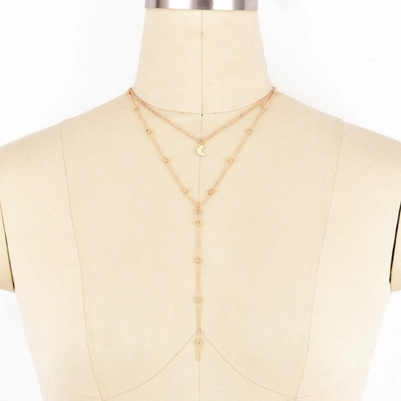 'Alma' Layer Crescent Necklace - Picture 2 of 4